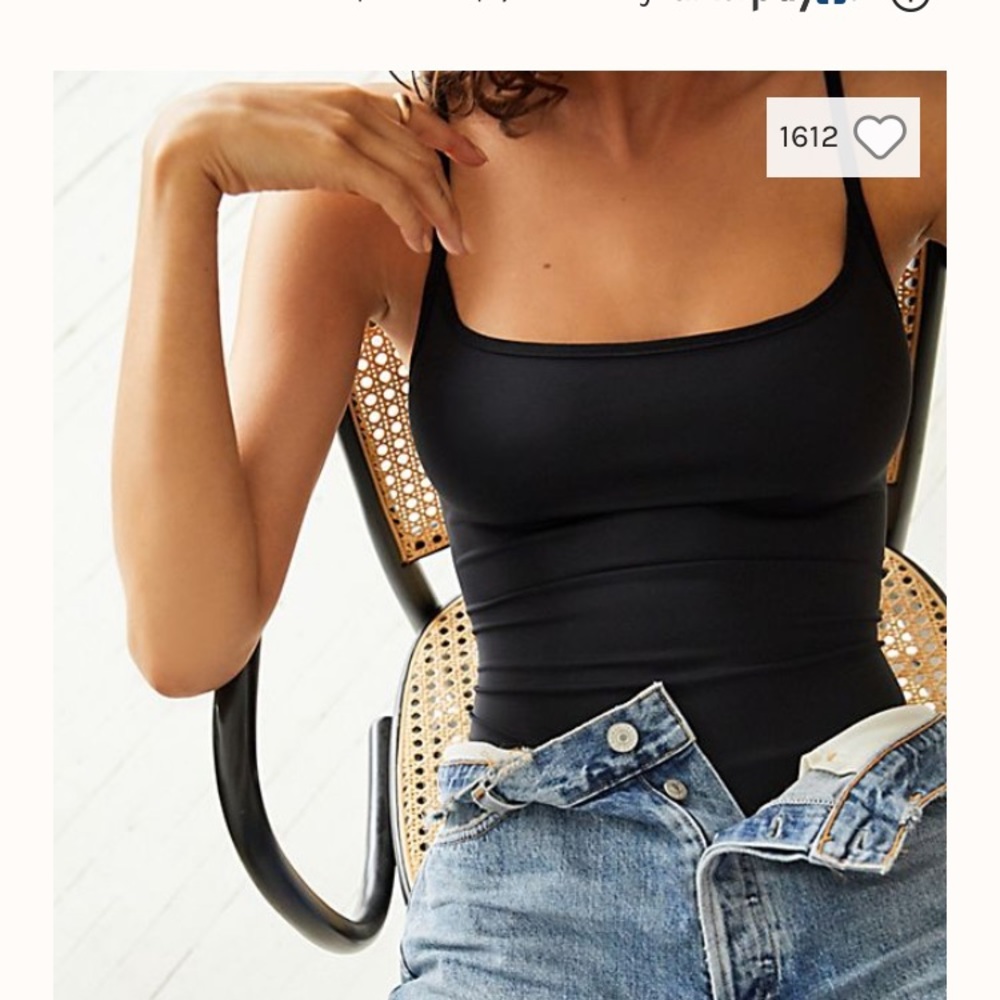 Free people Blk Bodysuit Sm NWT